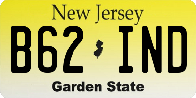 NJ license plate B62IND