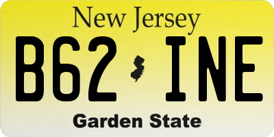 NJ license plate B62INE