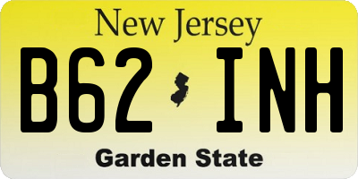 NJ license plate B62INH