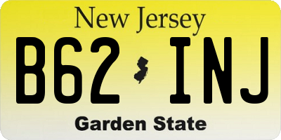 NJ license plate B62INJ