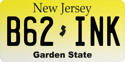 NJ license plate B62INK