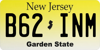 NJ license plate B62INM