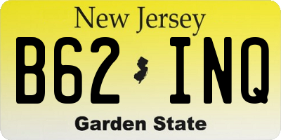 NJ license plate B62INQ