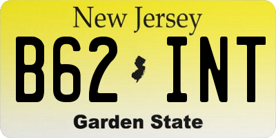 NJ license plate B62INT