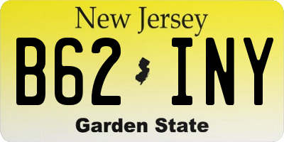 NJ license plate B62INY