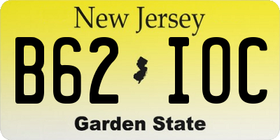 NJ license plate B62IOC
