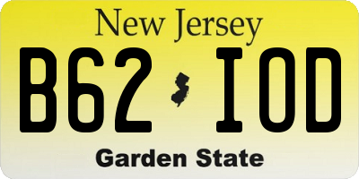 NJ license plate B62IOD