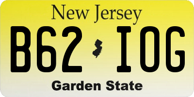 NJ license plate B62IOG