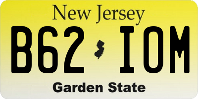 NJ license plate B62IOM