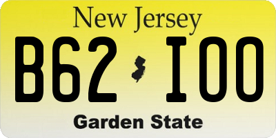 NJ license plate B62IOO