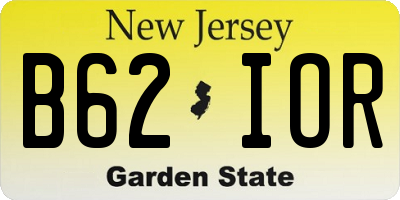 NJ license plate B62IOR
