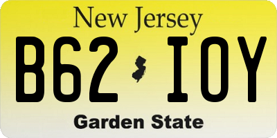 NJ license plate B62IOY