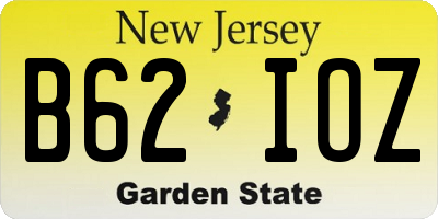 NJ license plate B62IOZ