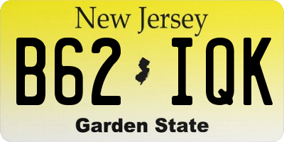 NJ license plate B62IQK