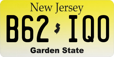 NJ license plate B62IQO
