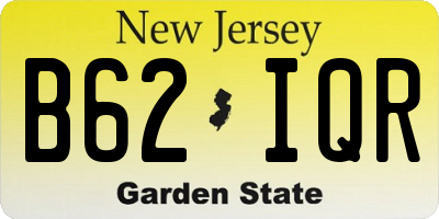 NJ license plate B62IQR