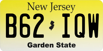 NJ license plate B62IQW