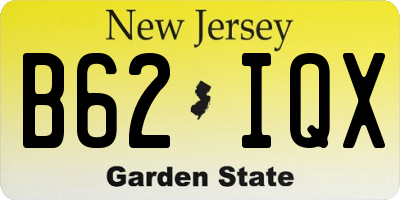 NJ license plate B62IQX