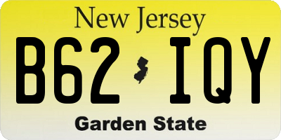 NJ license plate B62IQY