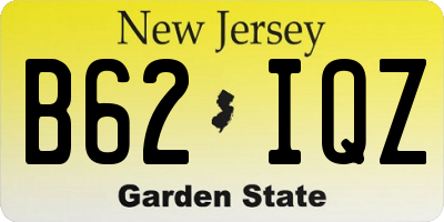 NJ license plate B62IQZ