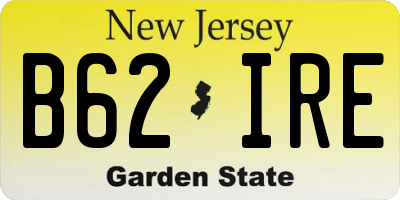 NJ license plate B62IRE
