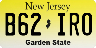 NJ license plate B62IRO
