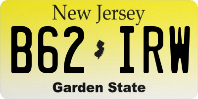 NJ license plate B62IRW