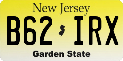 NJ license plate B62IRX