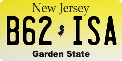 NJ license plate B62ISA