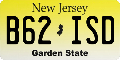 NJ license plate B62ISD