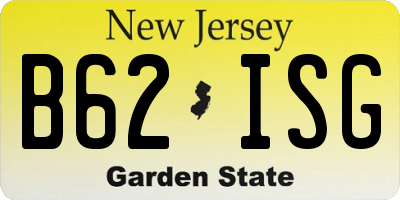 NJ license plate B62ISG