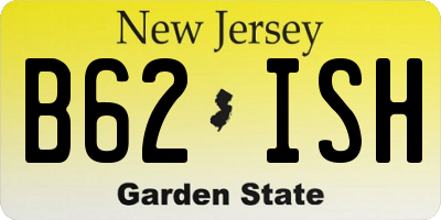 NJ license plate B62ISH