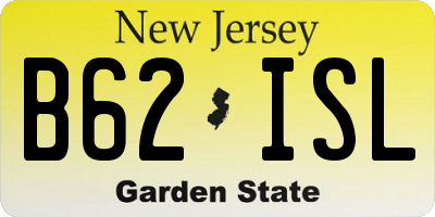 NJ license plate B62ISL