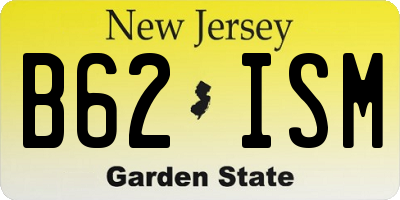 NJ license plate B62ISM