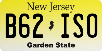 NJ license plate B62ISO
