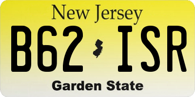 NJ license plate B62ISR