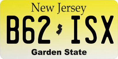 NJ license plate B62ISX