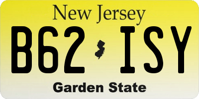NJ license plate B62ISY