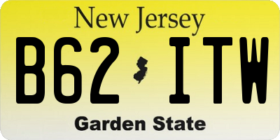 NJ license plate B62ITW