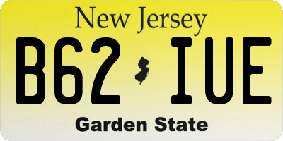 NJ license plate B62IUE