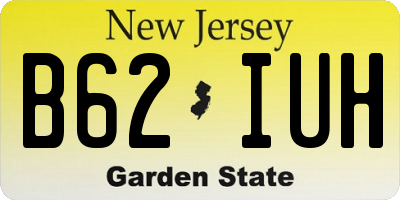 NJ license plate B62IUH