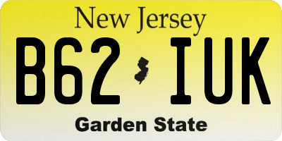 NJ license plate B62IUK