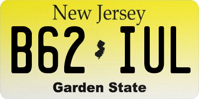 NJ license plate B62IUL