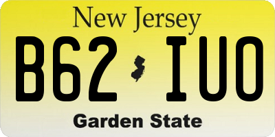 NJ license plate B62IUO
