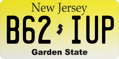 NJ license plate B62IUP