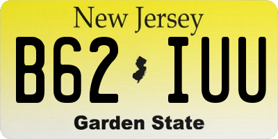 NJ license plate B62IUU