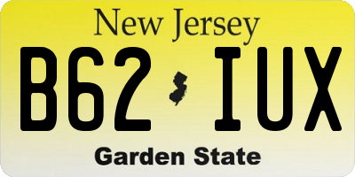 NJ license plate B62IUX