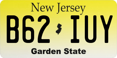 NJ license plate B62IUY