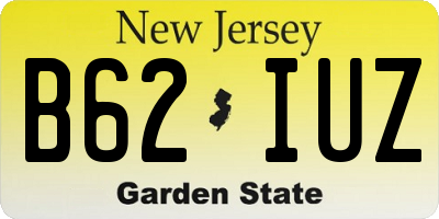 NJ license plate B62IUZ