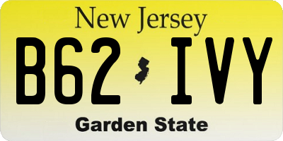 NJ license plate B62IVY